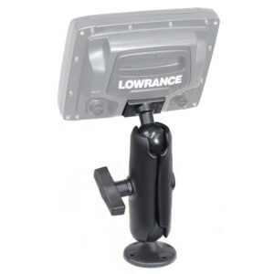 ram mount 1.5" ball "rugged use" composite mount f/lowrance elite 5 & mark 5 series fishfinders [rap 101u lo11]